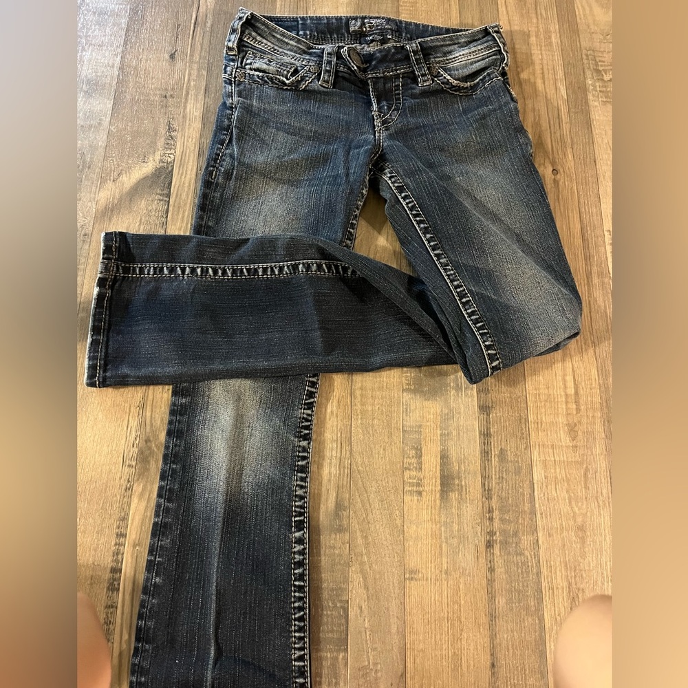 Silver Boot Cut Jeans! Tuesday 16 1/2”